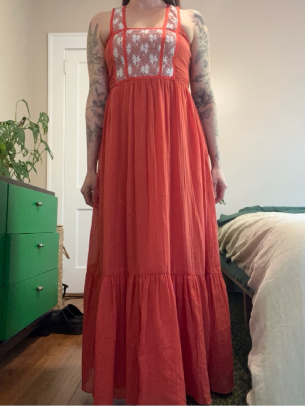 1970s red sundress